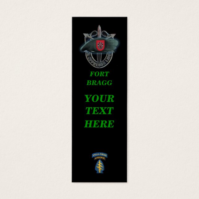 7th special forces green berets group bookmarkers (Front)