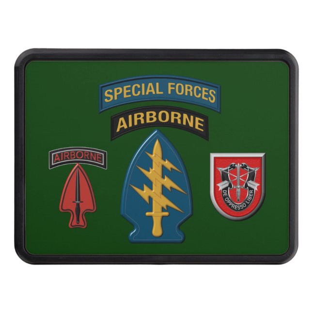 7th Special Forces Group (Airborne) Trailer Hitch Cover (Front)