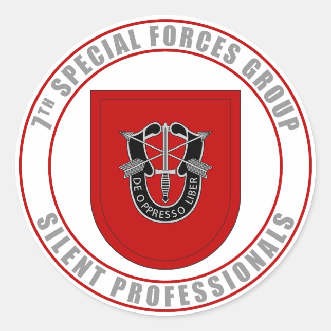 7th Special Forces Group Classic Round Sticker (Front)