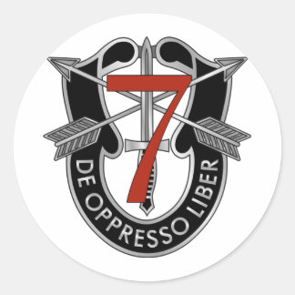 7th Special Forces Group Crest Classic Round Sticker