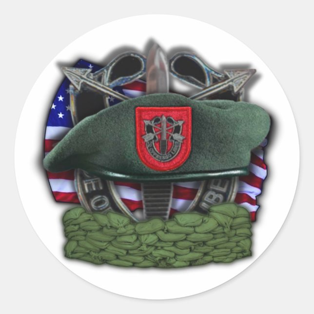7th Special forces group Green Berets vets Sticker (Front)