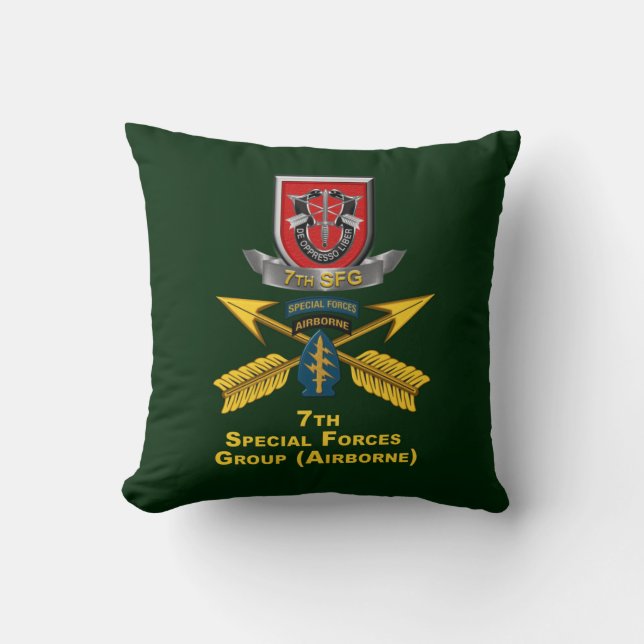 7th  Special Forces Group   Throw Pillow (Front)