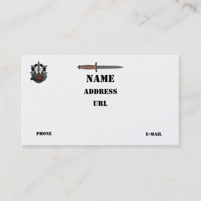 7th special forces vets lrrps recon lrrp patch business card (Front)