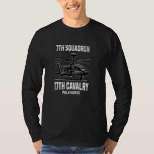 7th Squadron 17th Cavalry Apache Helicopter Milita T-Shirt