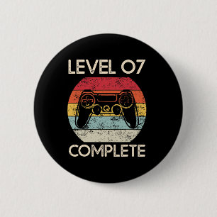 7th Wedding Anniversary Couples Husbynd Gamer Funn 2 Inch Round Button
