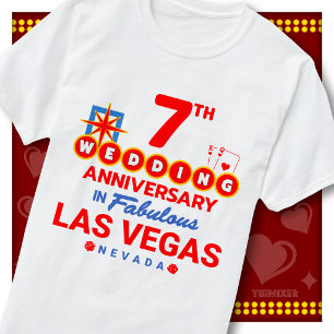 7th Wedding Anniversary Fabulous Las Vegas Couple T-Shirt