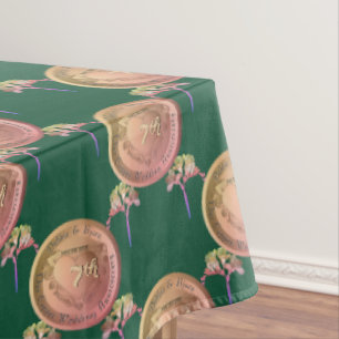 7th Wedding Anniversary Fresia MedallionTablecloth Tablecloth