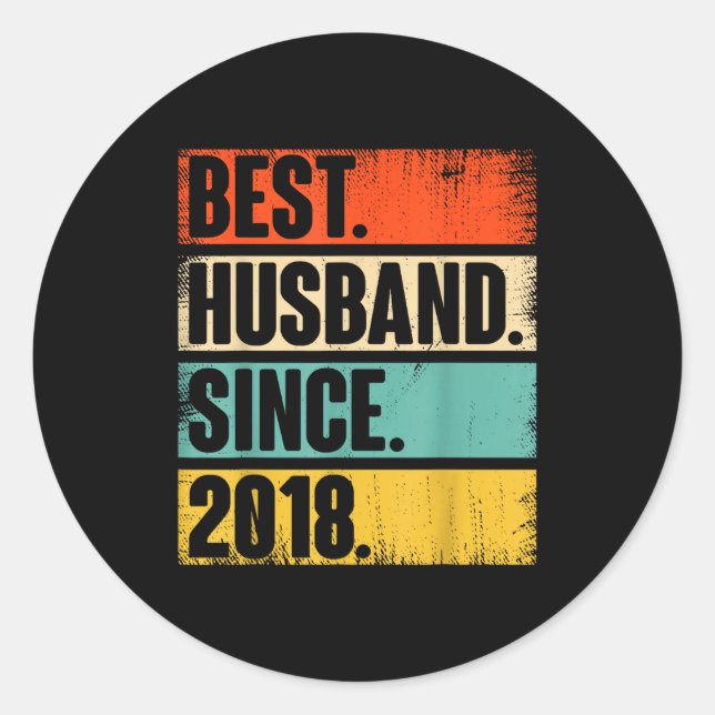 7th Wedding Anniversary Him Husband Classic Round Sticker (Front)