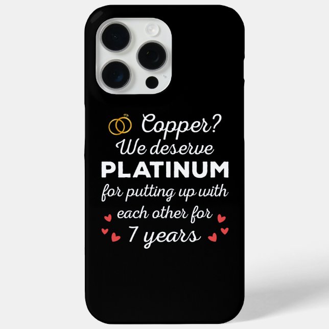 7th Wedding Anniversary I - Copper Funny Couple Case-Mate iPhone Case (Back)
