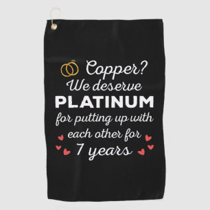 7th Wedding Anniversary I - Copper Funny Couple Golf Towel