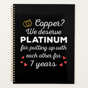 7th Wedding Anniversary I - Copper Funny Couple Planner