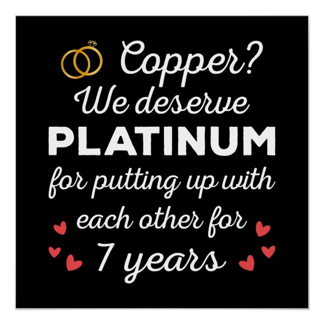 7th Wedding Anniversary I - Copper Funny Couple Poster (Front)