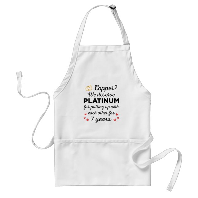 7th Wedding Anniversary I - Copper Funny Couple Standard Apron (Front)