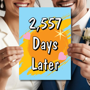 7th wedding anniversary in days Seven years later Card