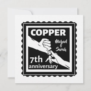 7th wedding anniversary traditional gift iron invitation