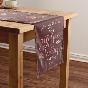 7th Year Wedding Anniversary Freesia Onyx Short Table Runner