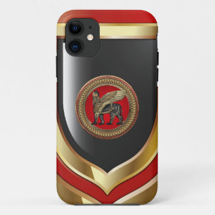 [800] Assyrian Winged Lion: Gold & Black Lamassu iPhone 11 Case