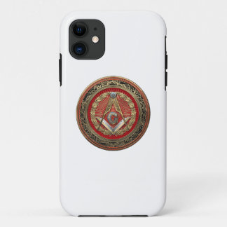 [800] Master Mason - Gold Square & Compasses iPhone 11 Case