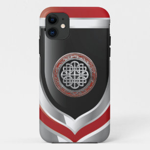 [800] Sacred Celtic Silver Knot Cross iPhone 11 Case