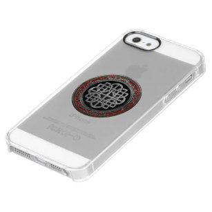 [800] Sacred Celtic Silver Knot Cross Clear iPhone SE/5/5s Case