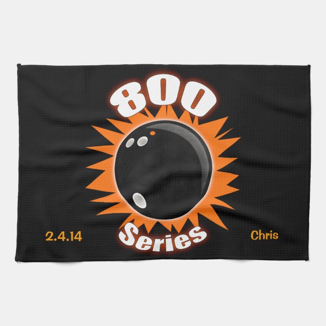 800 Series in Black and Orange Kitchen Towel (Horizontal)