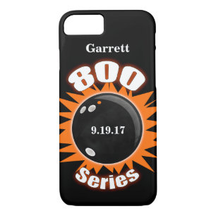 800 Series in Black and Orange with name iPhone 8/7 Case