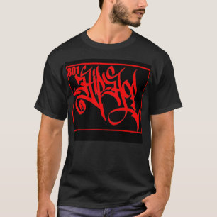 801 Hip Hop T-Shirt Red on Black