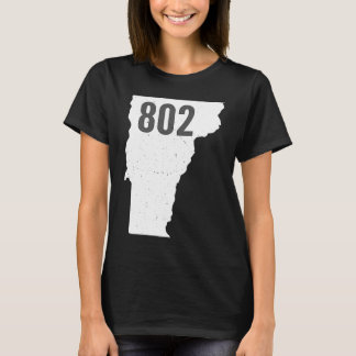 802 Vermont Area Code Pride State Outline T-Shirt