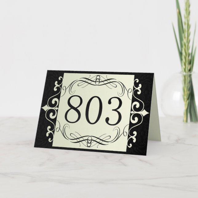 803 Area Code Card (Front)