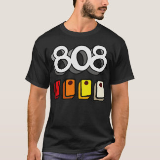 808 Drum Machine Button Grid Design Electronic Mus T-Shirt