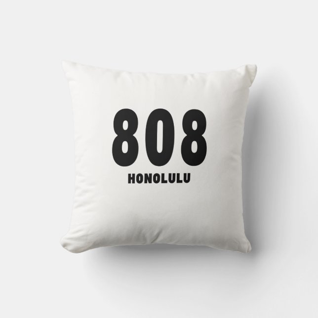 808 Honolulu Throw Pillow (Front)
