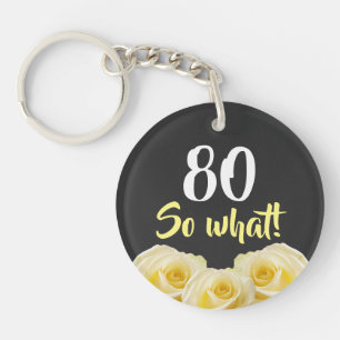 80 alors ce drôle Rose Jaune Floral 80e Anniversa