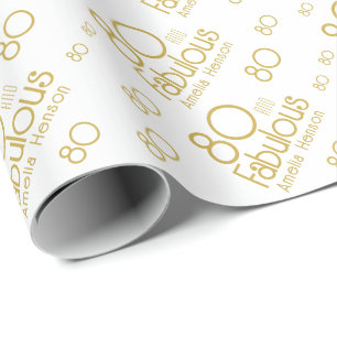 80 and Fabulous Modern 80th Birthday Wrapping Paper