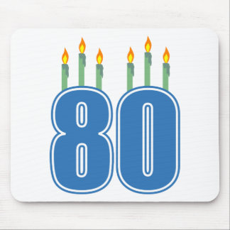 80 Birthday Candles (Blue / Green) Mouse Pad