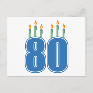 80 Birthday Candles (Blue / Green) Postcard