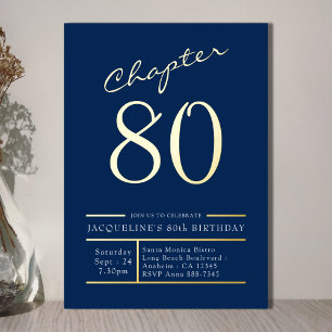 80 Blue 80th Birthday Party Gold