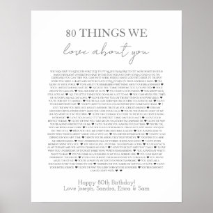 80 choses que nous aimons de vous affiche