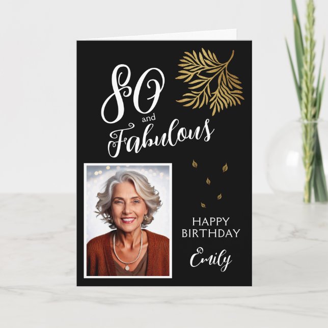 80 et Fabulous Foliage 80e anniversaire Carte phot (Devant)