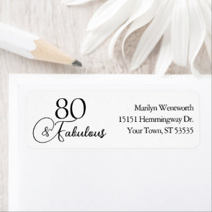80 et merveilleux 80e anniversaire Adresse noire e