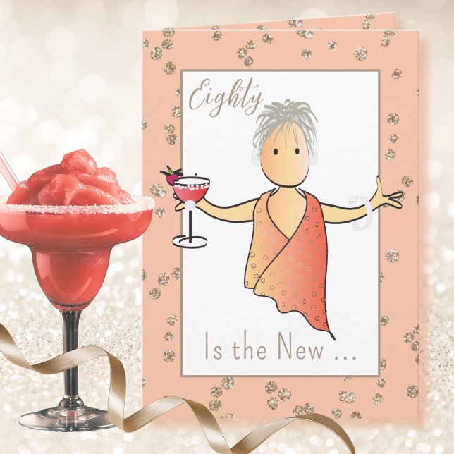 80 Fabulous Female Cartoon Funny 80th Birthday Card (Creator Uploaded)