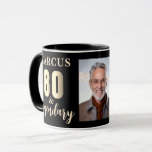 80 & Legendary Gold 80th Birthday Photo Mug<br><div class="desc">80 & Legendary Gold 80th Birthday Photo Mug. Celebrate 80th birthday with this elegant, customizable mug. Featuring bold, metallic gold-tone text '80 & Legendary', this design is ready for you to personalize with the name and photo. It's the perfect gift to honor a father, grandfather, or cherished friend reaching this...</div>