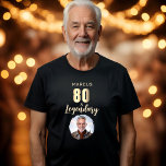80 & Legendary Gold Photo 80th Birthday  Tri-Blend Shirt<br><div class="desc">80 & Legendary Gold Photo 90th Birthday Tri-Blend Shirt for Him with a  Photo. Celebrate his milestone in bold style with this “80 & Legendary” 80th birthday party t-shirt. This t-shirt is perfect for dads,  grandpas,  uncles,  or friends. Easily personalize with your photo.</div>