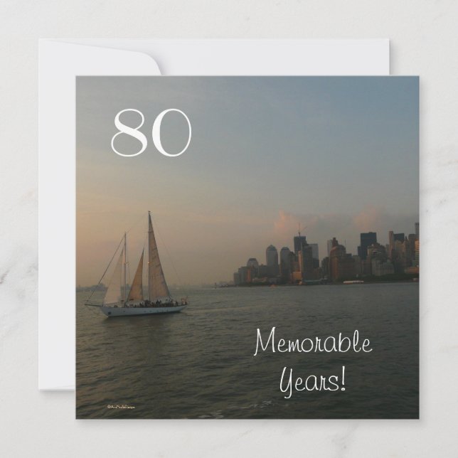 80 Memorable Years/Birthday Celebration-Male Invitation (Front)