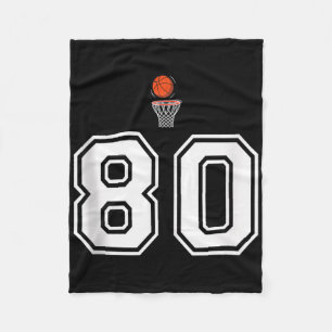 80 Number Basketball Style Vintage White Tank Top Fleece Blanket