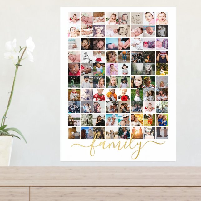 80 Photo Collage Personalized Family Typography Foil Prints (In Situ (Entry Table))