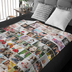 80 Photo Collage  Unique Personalised DIY Custom Fleece Blanket