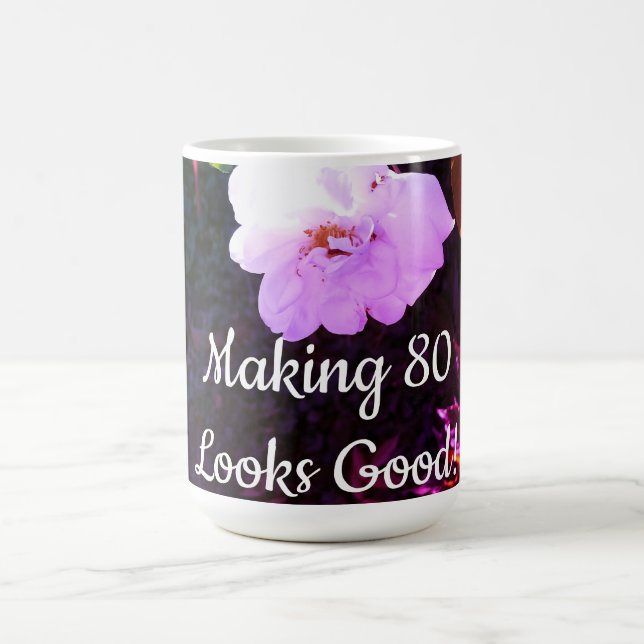 80 Quote One Rose Front Back Photo  Coffee Mug (Center)