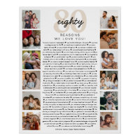 80 Reasons We Love You Birthday Keepsake Gift