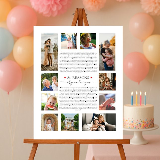 80 reasons why we love you 80th 60th birthday 40th poster (Creator Uploaded)