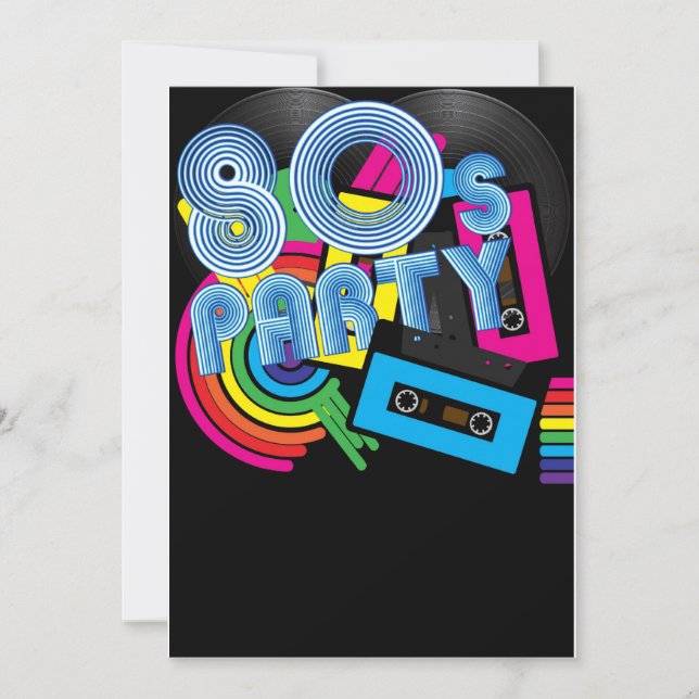 80 Retro Party Invitation (Front)